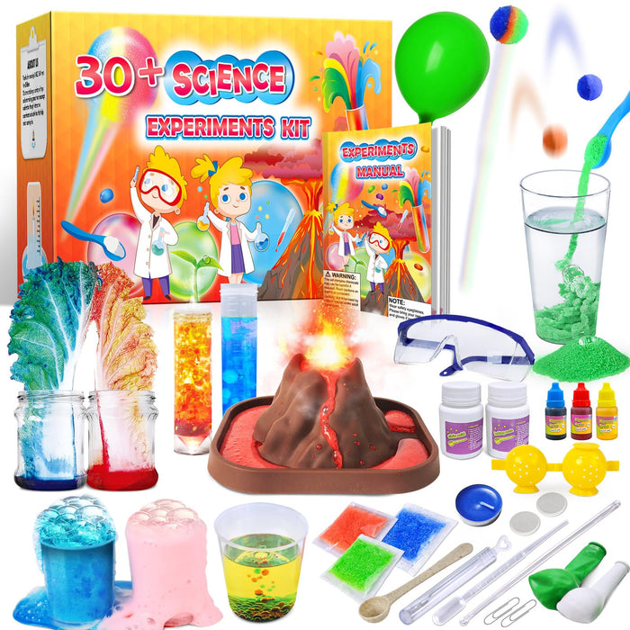 UNGLINGA 30+ Experiments Science Kits for Kids, Educational STEM Project Activities Toys s for Boys Girls, Chemistry Set, Bouncy Ball, Volcano