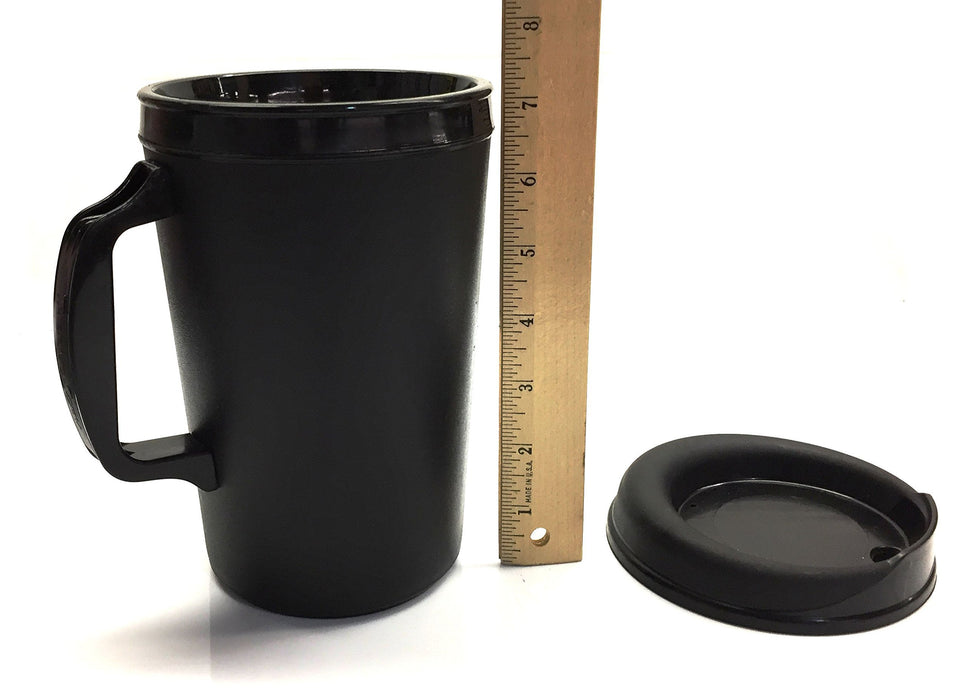 34 Oz ThermoServ Foam Insulated Coffee Mugs Black