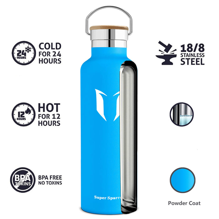Super Sparrow Insulated Water Bottle with Straw 17 oz25 oz32 oz Reusable Leak Proof Thermos BPAFree Kids Water Bottle