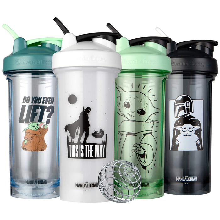 BlenderBottle Star Wars Shaker Bottle Pro Series Perfect for Protein Shakes and Pre Workout, 28Ounce, Mandalorian Child