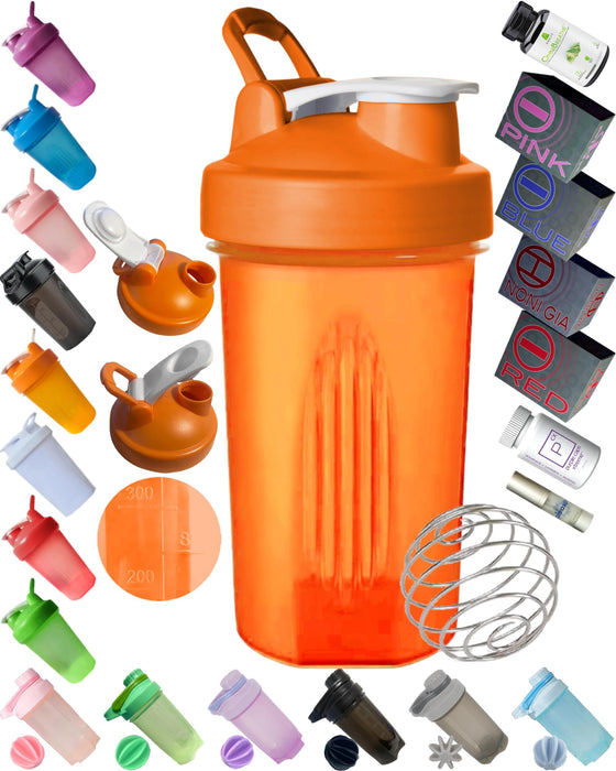 CooGoo Protein Powder Shaker Bottle for Pre Work Out,Shakes,Smoothies with BPA free Whisk Ball,400 ML Shaker Cup 16OZ400ML1B