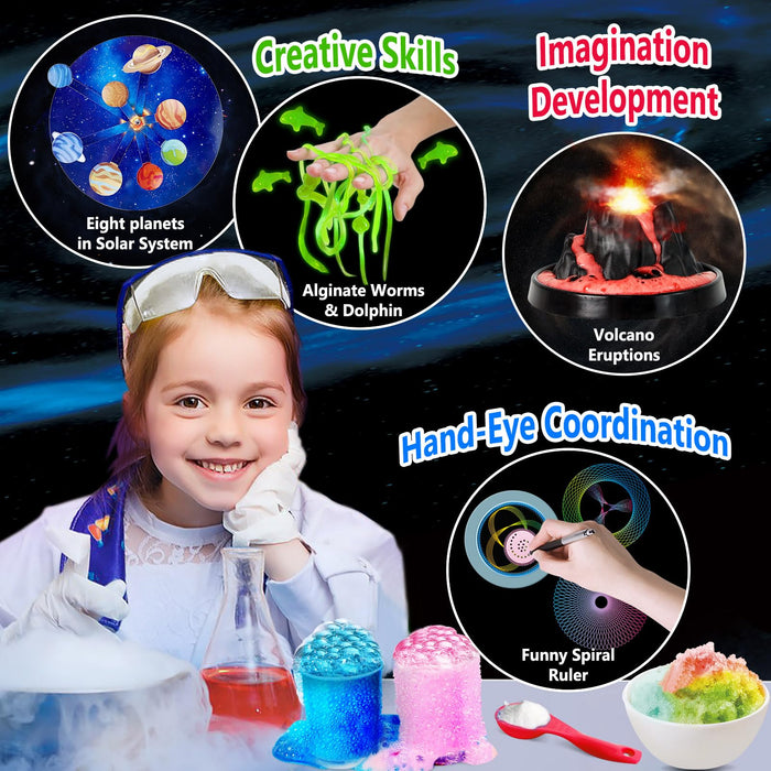 UNGLINGA 250+ Science Experiments Kits for Kids, Boys Girls Toys Birthday s Ideas, Chemistry Set, STEM Activities Educational Project, Volcano