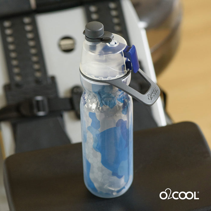 O2COOL Mist 'N Sip Misting Water Bottle 2in1 Mist And Sip Function With No Leak Pull Top Spout Sports Water Bottle Reusable Wat