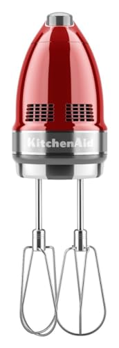 Kitchenaid 9Speed Digital Hand Mixer With Turbo Beater Ii Accessories And Pro Whisk Candy Apple Red