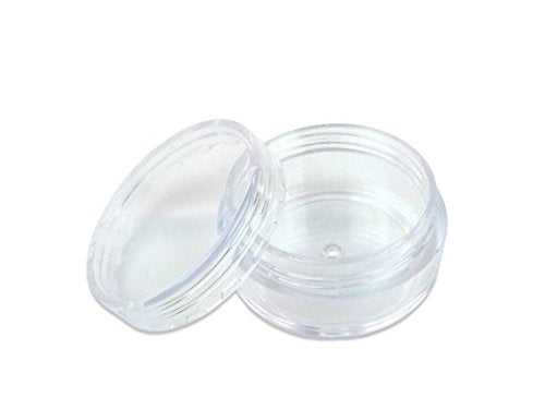 (Quantity: 100 Pieces) Beauticom 10G/10ML Clear Lid Plastic Cosmetic Lip Balm Lip Gloss Cream Lotion Eyeshadow Container Jars