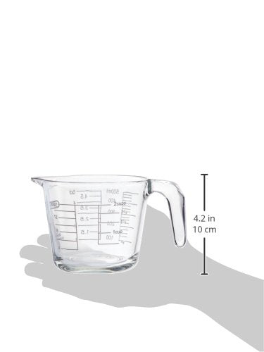 Farberware 2-Cup Borosilicate Glass Wet and Dry Measuring Cup with Oversized Measurements, Clear