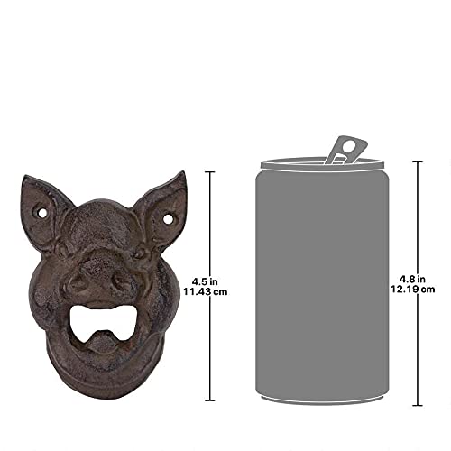 Design Toscano - QH14394 Design Toscano Divine Swine Pig Wall Mount Bottle Opener, 4.5 Inches, antique bronze