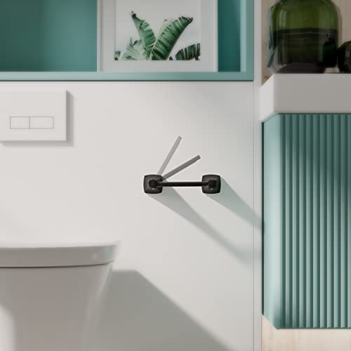 Wzrua Bathroom Hardware Set 2 Pieces Toilet Paper Holder And Towel Ring Wall Mounted Stainless Steel And Zinc Alloy Matte Black