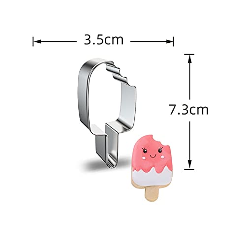 CheeseandU 8Pcs Ice Cream Cookie Cutter Set Sweet Icecream Stainless Steel Cutters for Making Ice Cream Cone, Popsicle