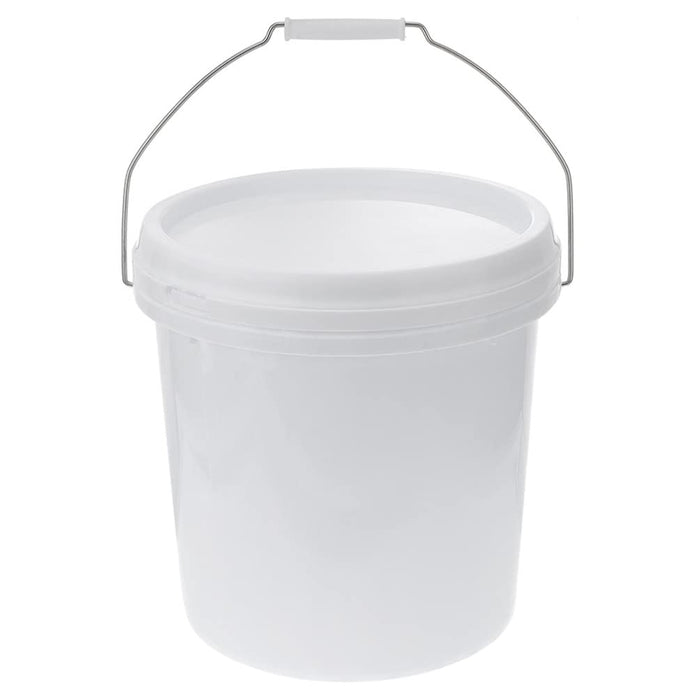 Housoutil White Plastic Bucket with Handle and Lid Small Paint