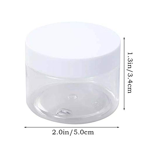 24 Pieces Clear Plastic Round Storage Jars Wide-Mouth Plastic