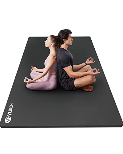 Yuren Large Yoga Mat Thick 12 Inch Exercise Mat 6'X4' Extra Wide Workout Mat For Home Gym Floor Stretch Yoga Pilates