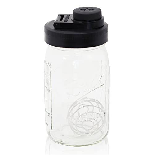  Protein Shaker Bottle Blender for Shake and Pre Work Out, Best Shaker  Cup (BPA free) w. Classic Loop Top & Whisk Ball, Kitchen Water Bottle (16OZ-400ML,  Black Top/Black Body) : Home