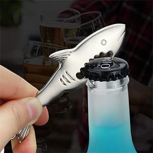 Wmzjnljy 2pcs Swatom Shark Bottle Opener Tool Keychain Accessories Soda Beer Bottle Opener Keyring for Birthday Anniversary