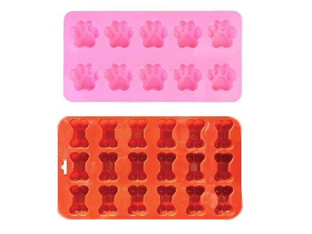 2 Pack Value Silicone Molds Mini Pet Paw Print Animal Paw Print for  Homemade Dog Treats, Baking Chocolate Candy, Oven Microwave Freezer Safe  (Mini Paw