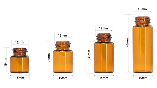 AFMNQZ 50Pack Set 2ML Amber Glass Bottle with Orifice Reducer and Cap Small Essential Oil Vials (2ML)