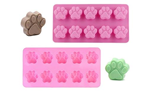 2 Pack Silicone Puppy Treat Molds, Puppy Dog Paw and Bone Baking Molds for  Chocolate, Candy, Jelly, Biscuits, Cube, Dog Treats