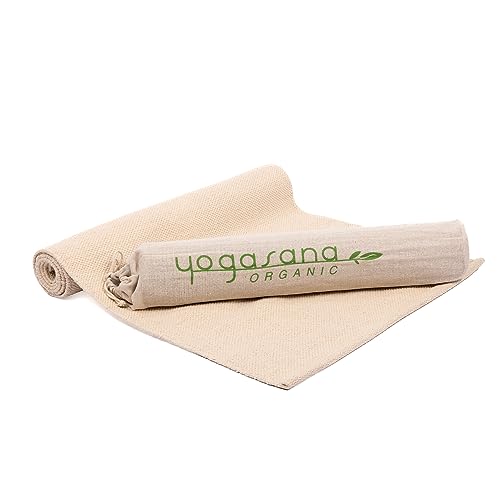 Yogasana Organic Cotton Yoga Mat Non Slip Handwoven Foldable Yoga Rug Provides Excellent Comfort, Traction Support Travel Extra