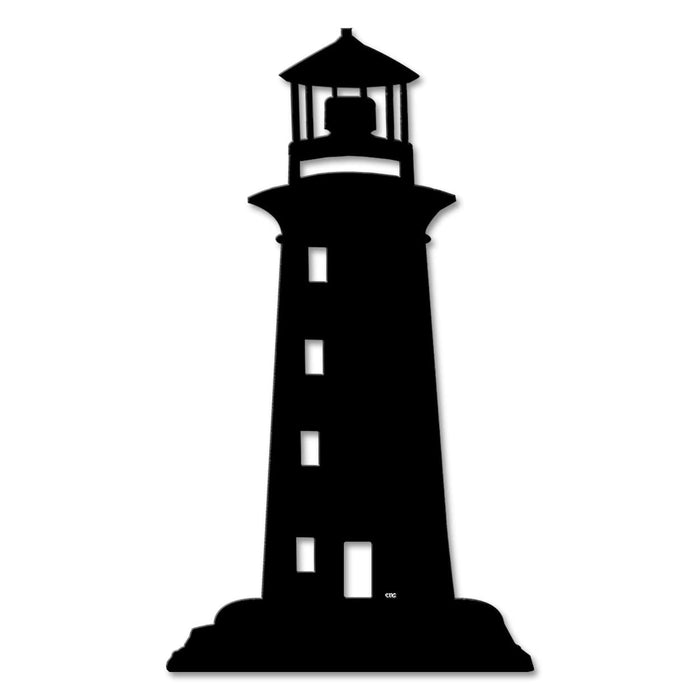 Cold Nose Creations Medium Floating Metal Wall Art Lighthouse Nautical Decor 18in H x 10.3in W Satin Canyon Black A