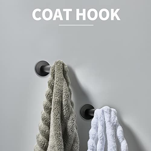 Uenhoy 6 Pack Bathroom Robe Towel Hooks 6 Inch Wall Mounted Coat Hooks Stainless Steel Robe Hooks, Clothes Hook Hanger Hat Hooks