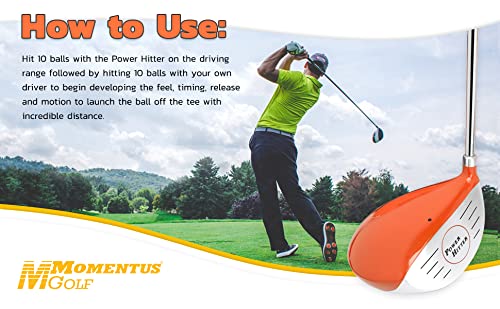 MOMENTUS Power Hitter 310 Weighted Golf Driver - Weighted Golf Club to Increase Golf Shot Distance - Ideal Driving Range Golf Club - Weighted Golf Swing Trainer - Golf Practice Equipment (Right Hand)