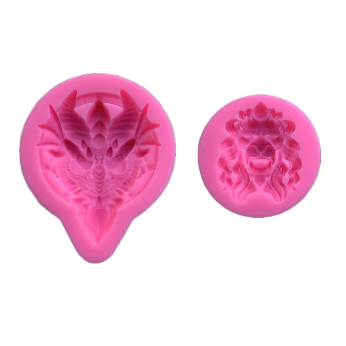 Fly Dragon Silicone Fondant Cake Mold, Lion Head Jewelry Resin Mold Baking Mold Cake Decorating Moulds Gummy Sugarcraft Mold Chocolate Candy Cupcake Mold