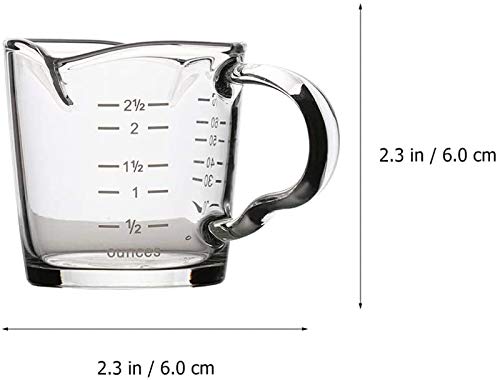 2pcs glass coffee mugs Shot Measuring Cup Measuring Glass Drinking