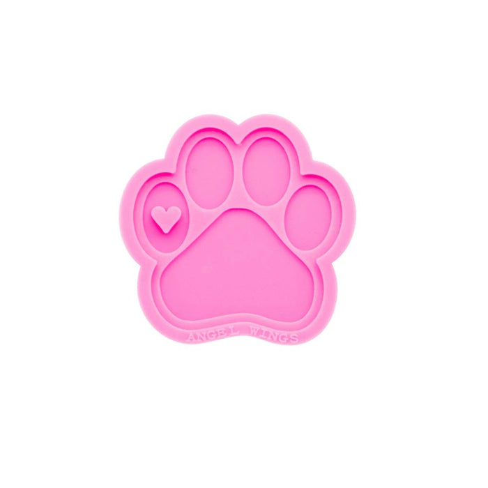 Lovely Bear Paw Shaped with Love Heart Shaped Hole Keychain Silicone Mold for DIY Desserts Fondant Mold Candy Pudding Jelly Shots Cupcake Cake Topper Decoration Gum Paste Trinket Crystal