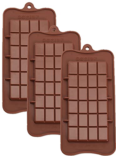 Break-Apart Chocolate Molds Silicone Chocolate Bar Sweet Molds Hot Chocolate  Energy Bar Moulds Rectangle Baking Silicone Bakeware Molds Pack of 2