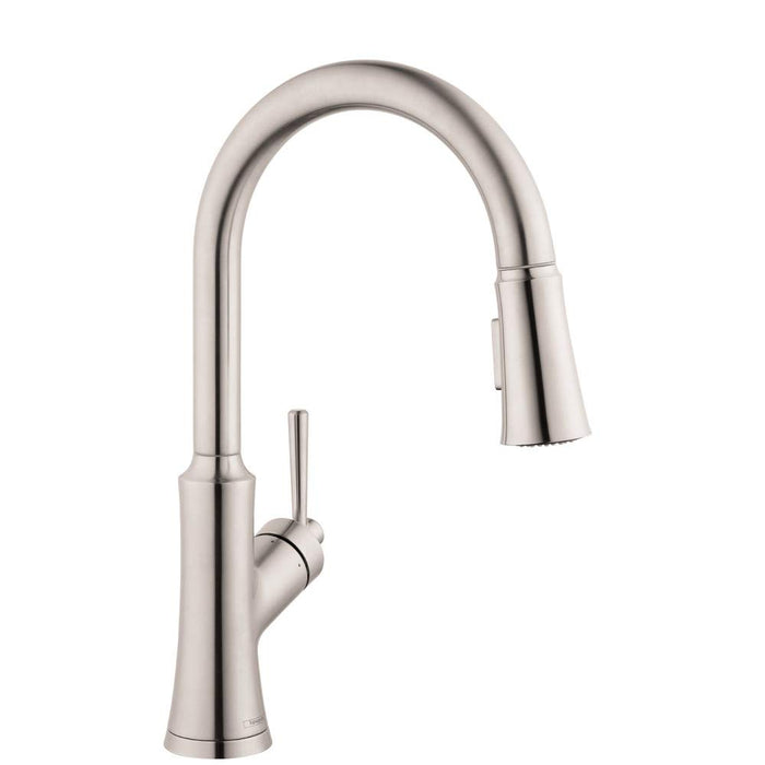 hansgrohe Joleena Kitchen Faucet 1-Handle 16-inch Tall Pull Down Sprayer in Stainless Steel Optic, 04793800