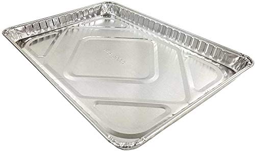 1/2 Size Sheet Cake Aluminum Foil Pan w/Clear Low Dome Lid (Pack of 10  Sets) 17.1 L x 12.3 W x 1.25 D