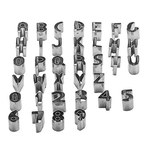 Mini Letter and Number Cookie Cutters Set of 36 pieces 1 Inch Alphabet Cookie Cutter Set Stainless Steel Small Mold Tools