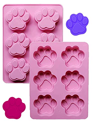 Silicone Dog Homemade Treat Mold, Puppy Dog Paw Shaped, Reusable Silicone Molds, Easy to clean, Suitable for Microwave Oven, Refrigerator