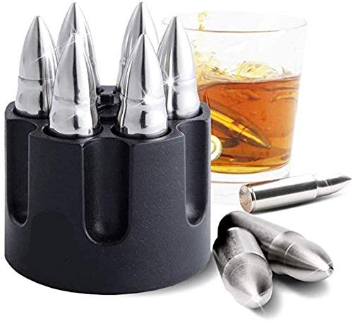 Zwin Extra Large Silver Bullets Whiskey Stones Set for Drink, 6Pcs Whi —  CHIMIYA