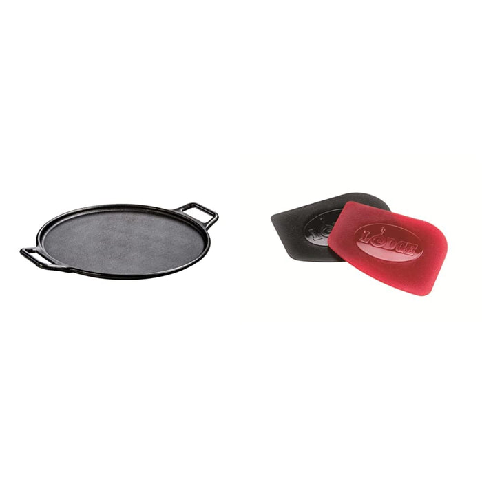  Lodge SCRAPERPK Durable Polycarbonate Pan Scrapers, Red and  Black, 2 Count: Home & Kitchen