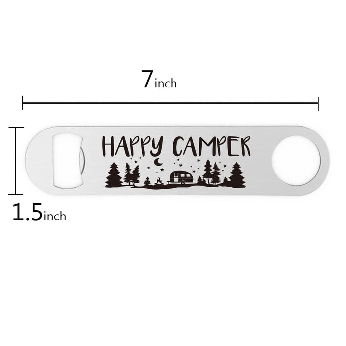 Funny Happy Camper Stainless Steel Bottle Opener  For Camping