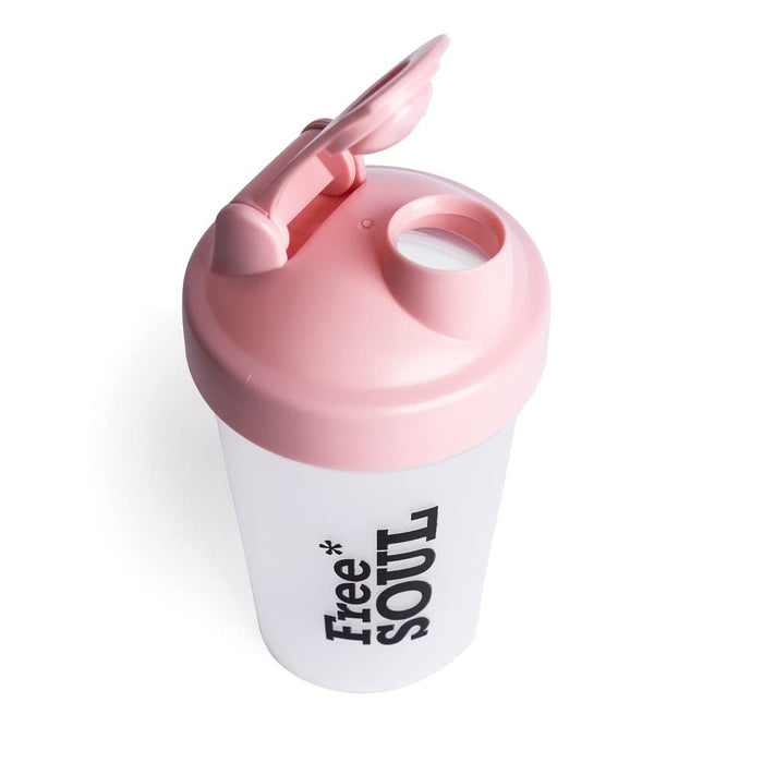 Blender Shaker Bottle W. Classic Loop Top & Stainless Whisk Ball-Perfect for Protein Shakes and Pre Workout (16 Oz-400ML, Pink/Pink Cup)