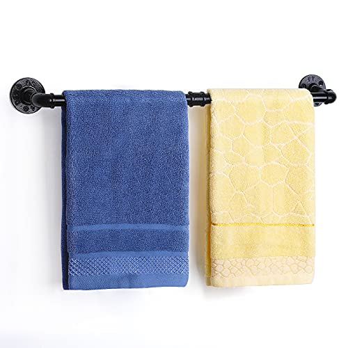 Mooace Bathroom Hardware Set 7 Pieces, Industrial Pipe Bath Towel Bar Set, Heavy Duty Wall Mounted Farmhouse Towel Rack Set
