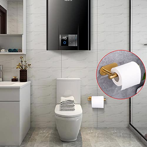 Xderlin Toilet Paper Holder Self Adhesive Roll Holder Wall Mount For Bathroom And Washroom No Drilling Sus304 Stainlesbrushed Gold