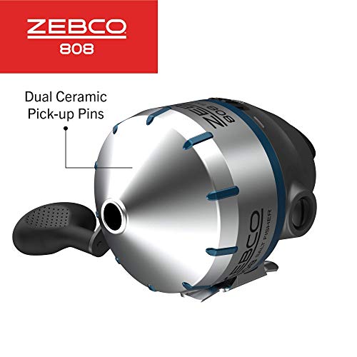 Zebco 808 Saltwater Spincast Fishing Reel, Stainless Steel Reel Cover With Abs Insert, Quickset Antireverse And Bite Alert