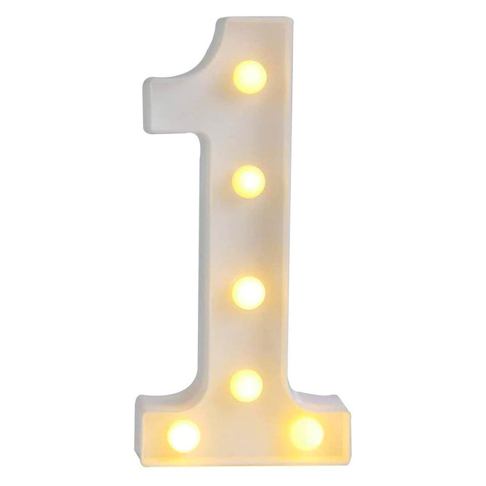Decorative Led Light Up Number Letters, Plastic Marquee Number Lights Sign  Party Wedding Decor Battery Operated Number, 1 