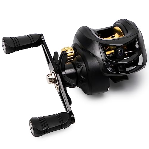 Whistytwig Baitcasting Fishing Reel Durable Right And Left Hand Fishing Gear With Aluminium Spool Magnetic Clutch High
