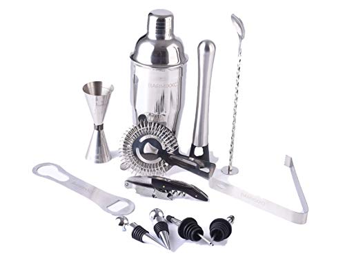 15 PC Bartenders Kit - For an Awesome Drink Mixing Experience - Cocktail Shaker Set w/Top Bar Tools - Perfect Home Bartenders Kit