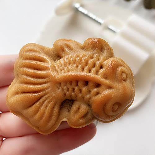 A Piece of Moon Cake Placed on a Wooden Moon Cake Mold.Chinese Characters  on the Moon Cake Means `Five Kinds of Nuts` Stock Image - Image of culture,  mold: 227120567
