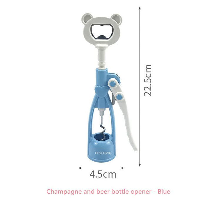 Multifunctional bottle opener for red wine and champagne, bottle opener for home party wine and beer (green)