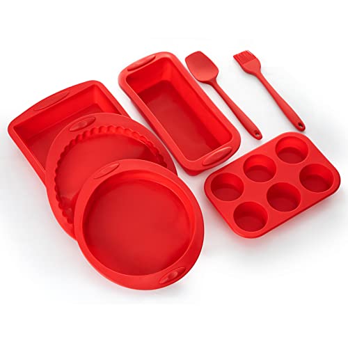 To encounter 31 Pieces Silicone Baking Pans Set, Nonstick Bakeware Sets,  BPA Free Silicone Molds, with Metal Reinforced Frame More Strength, Light