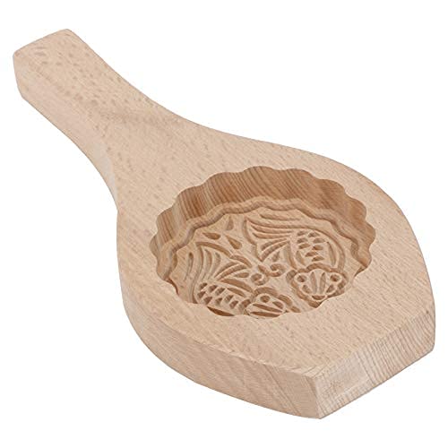 Wood Cookie Model Mooncake Biscuit Model, Festival Hand-Pressure Moon Cake Model with 3D Flower Pattern Eco-Environmental Baking Decoration Tools for Biscuit Chocolate Pumpkin Pie(Fish Pattern)