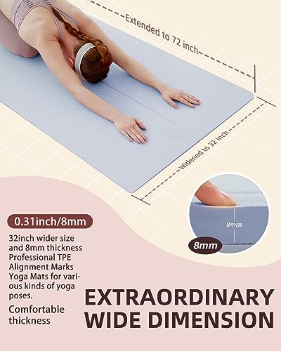 Yottoy Thick Yoga Mat For Home Workout,72X 3224X13 Nonslip Exercise Fitness Yoga Mats,Ecofriendly Tpe Exercise Mats For Home Work