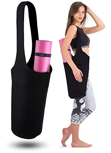 Zenifit Yoga Mat Bag Long Tote With Pockets Holds More Yoga Accessories. Cute Yoga Mat Holder With Bonus Yoga Mat Strap Elastics