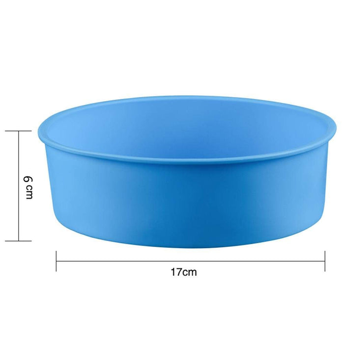 Round Silicone Cake Pan Baking Mold 6 Inches - Set of 2 - BPA-Free - Kitchen Baking Tool Red and Blue with Egg White Separator